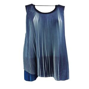 Women's Plus-Size Sleeveless Tank Top Summer Casual Outfit Tee Blouse Blue Sexy